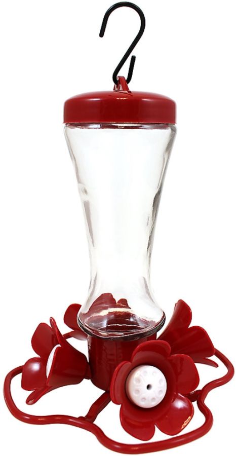 More Birds Impatiens Glass Hummingbird Feeder