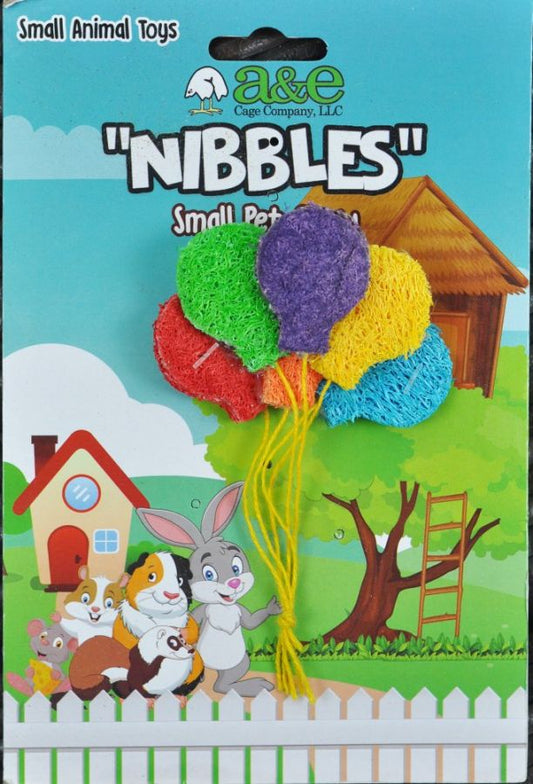 AE Cage Company Nibbles Balloon Bunch Loofah Chew Toy