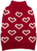 Fashion Pet All Over Hearts Dog Sweater Red