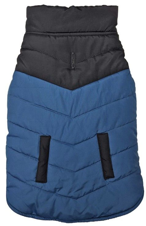 Fashion Pet Reversible Color Block Puffer Dog Jacket Blue