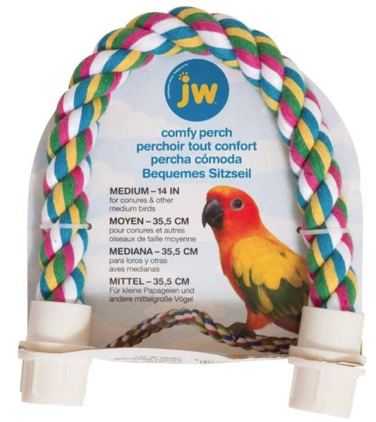 JW Pet Flexible Multi-Color Comfy Rope Perch 14 Inch