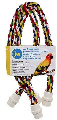 JW Pet Flexible Multi-Color Cross Rope Perch 25 Inch