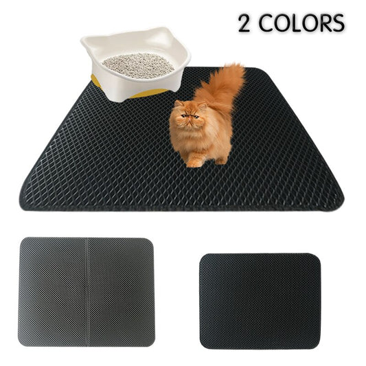 Double Layer Pet Cat Litter Box Mat Waterproof Pads Non-Slip Bed for House Clean Trapping Dog Kitten Sandbox Filters Cama Para