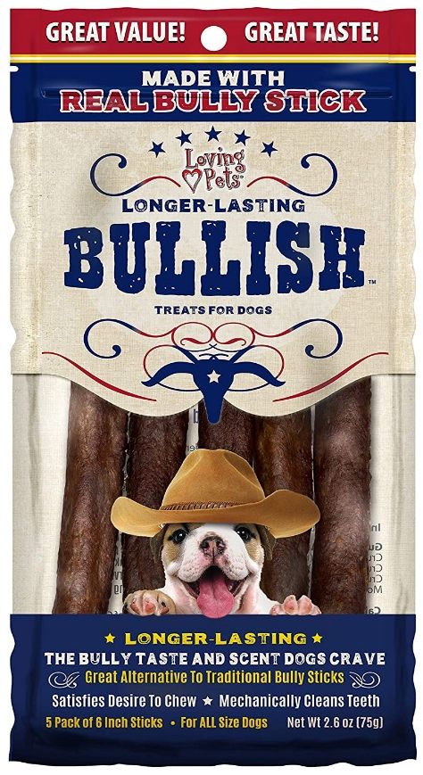 Loving Pets Long Lasting Bullish Sticks for Dogs 6 Inch Long