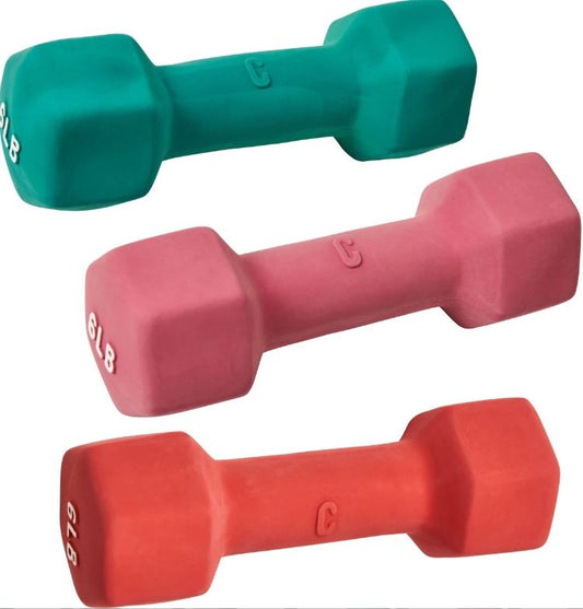 Cosmo Furbabies Latex Squeaker Dumbbell Toy Assorted Colors