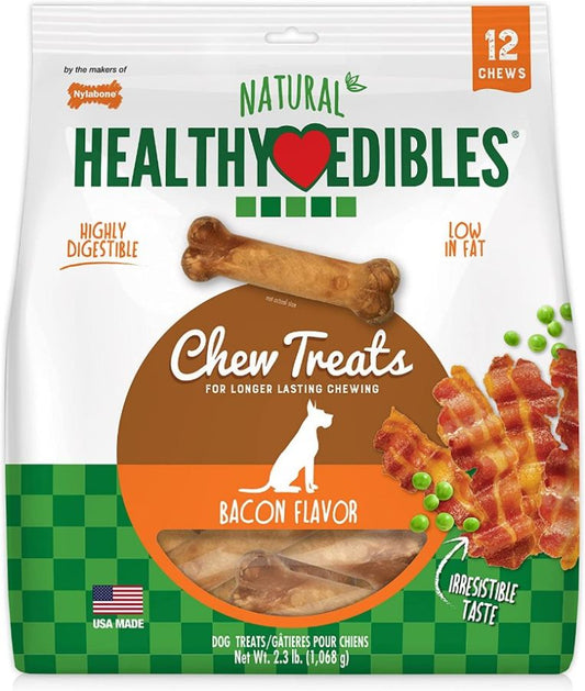 Nylabone Healthy Edibles Wholesome Dog Chews - Bacon Flavor