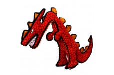 Tuffy Dinosaur Destructosaurus Dog Toy Red 8.5 in x 22 in x 28 in