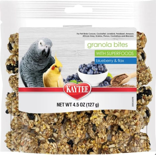 Kaytee Granola Bites with Super Foods Blueberry and Flax