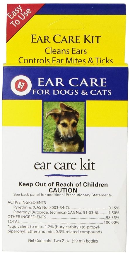 Miracle Care Pet Ear Mite Treatment Kit and Ear Cleaner for Dogs