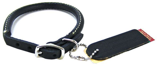 Circle T Pet Leather Round Collar Black