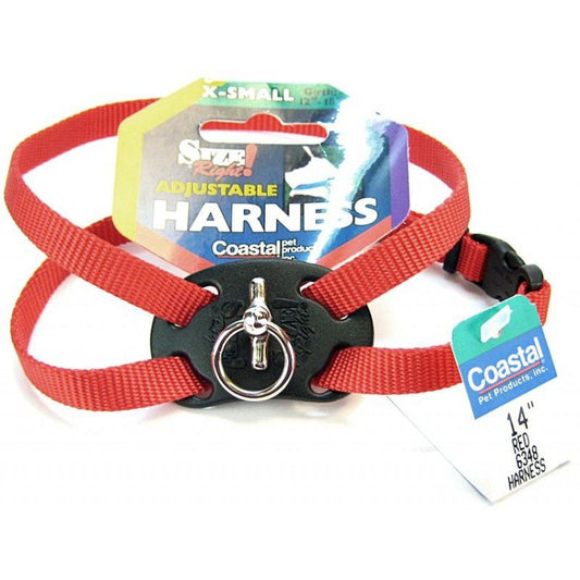 Coastal Pet Size Right Nylon Adjustable Harness Red