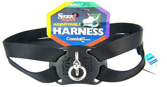 Coastal Pet Size Right Nylon Adjustable Harness Black