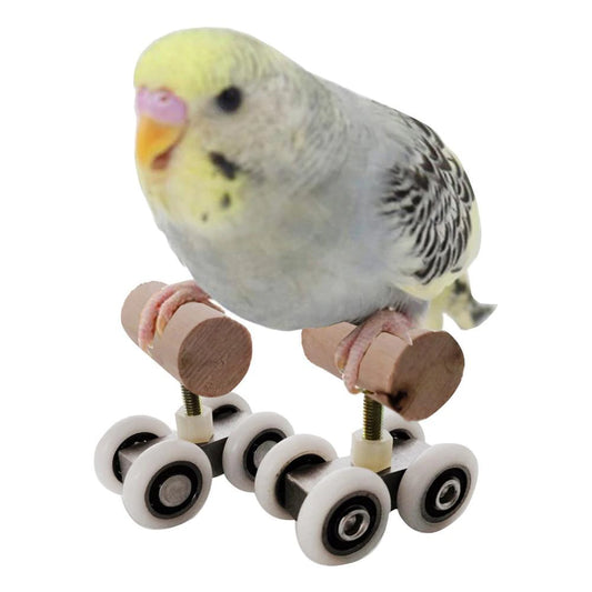 2Pcs Parrot Trick Tabletop Mini Roller Ice Skates for Small Medium Parrots Bird Intelligence Training Toy for Parrots Birds