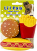 3 count Lil Pals Lil Pals Latex Hamburger, Fries, and Hotdog Dog Toys