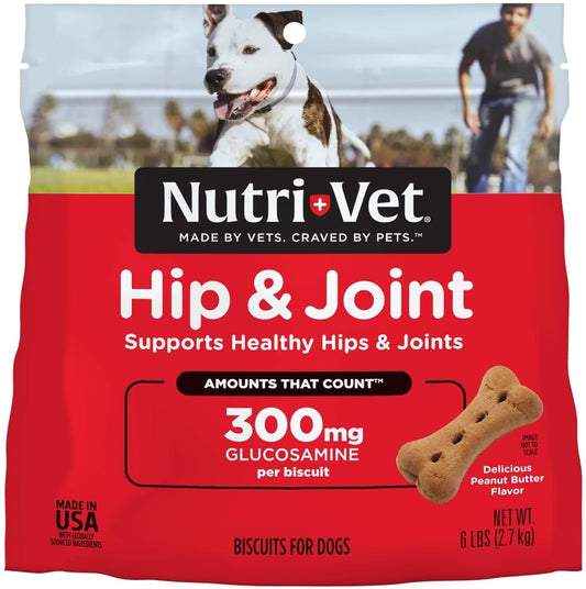 18 lb (3 x 6 lb) Nutri-Vet Hip and Joint Biscuits for Dogs Extra Strength