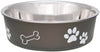 Loving Pets Stainless Steel & Espresso Dish with Rubber Base