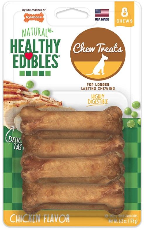 Nylabone Healthy Edibles Wholesome Dog Chews - Chicken Flavor