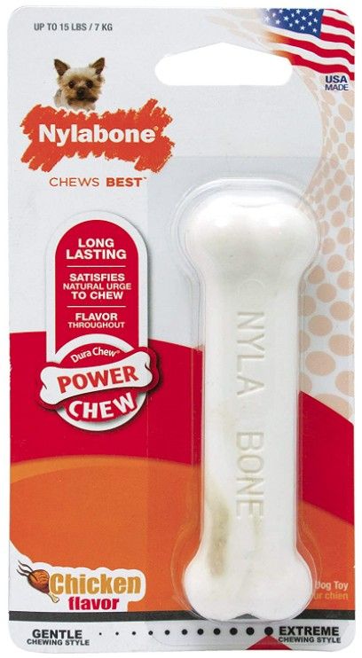 Nylabone Dura Chew Smooth White Dog Bone - Chicken Flavor