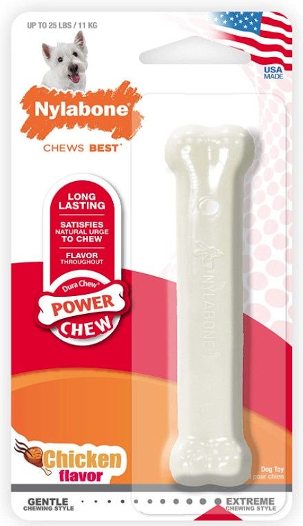 Nylabone Dura Chew Smooth White Dog Bone - Chicken Flavor