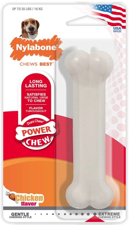 Nylabone Dura Chew Smooth White Dog Bone - Chicken Flavor