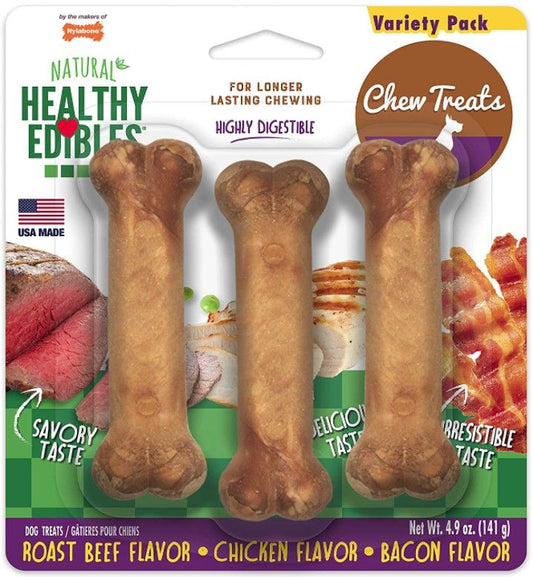 Nylabone Healthy Edibles Wholesome Dog Chews - Variety Pack