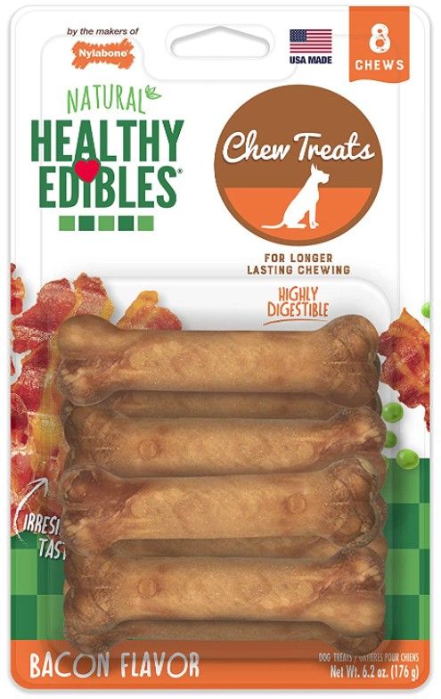 Nylabone Healthy Edibles Wholesome Dog Chews - Bacon Flavor