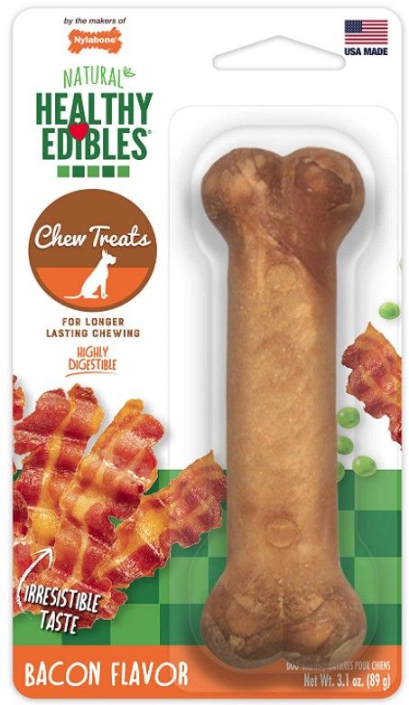 Nylabone Healthy Edibles Wholesome Dog Chews - Bacon Flavor