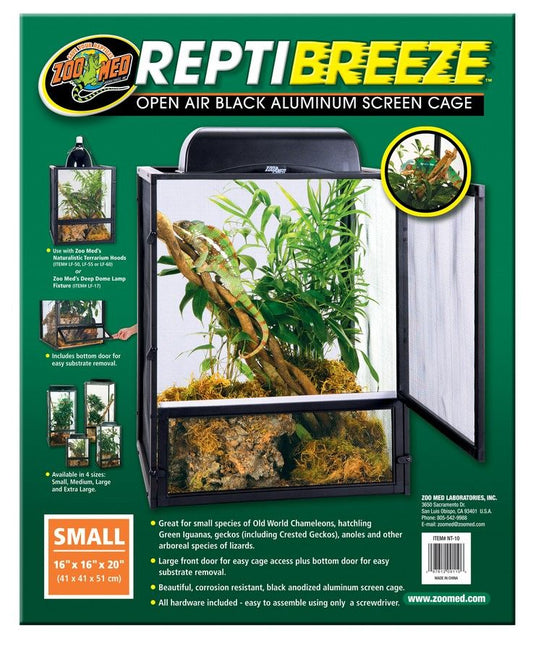 Zoo Med Reptibreeze Open Air Aluminum Screen Cage - Black