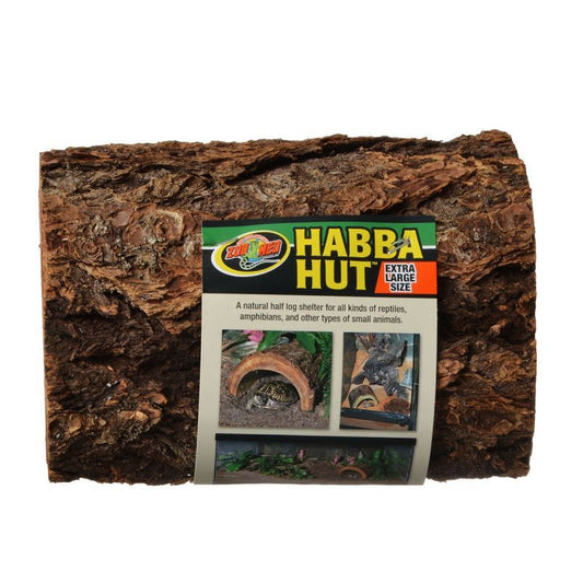 Zoo Med Habba Hut Natural Half Log with Bark Shelter