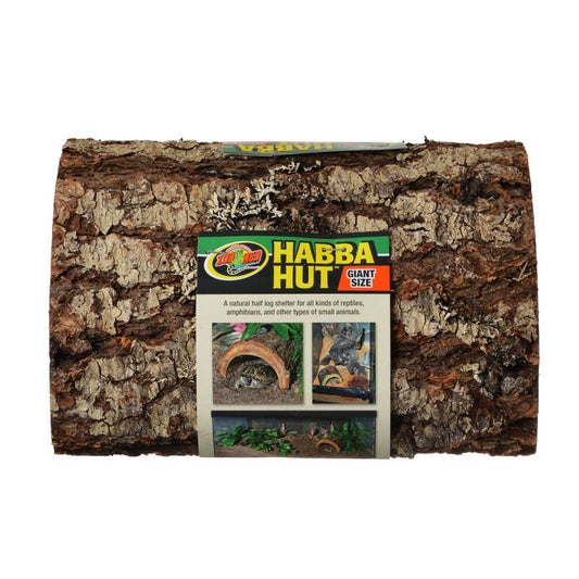 Zoo Med Habba Hut Natural Half Log with Bark Shelter