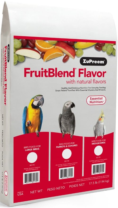 ZuPreem FruitBlend Flavor Bird Food for Parrots & Conures