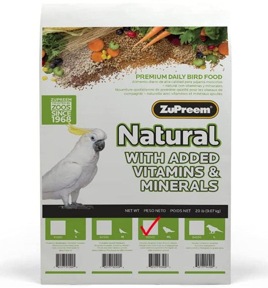 ZuPreem Natural Blend Bird Food - Parrot & Conure