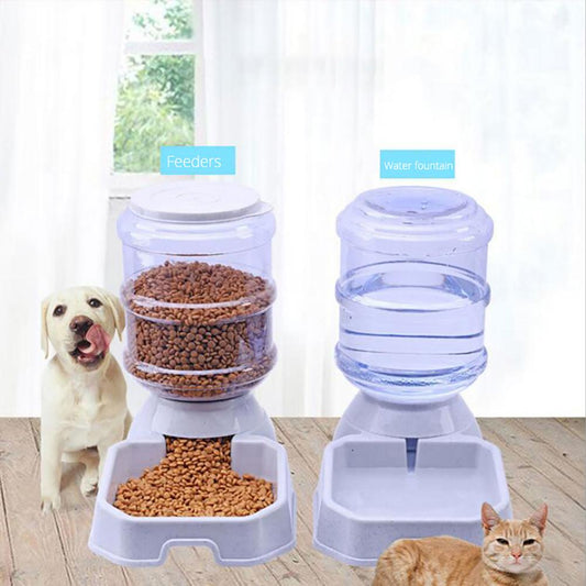 1Pc 3.8L Automatic Pet Feeder Dog Cat Drinking Bowl Large Capacity Water Food Holder Pet Supply Set
