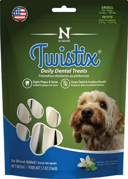 Twistix Wheat Free Dental Dog Treats - Vanilla Mint Flavor