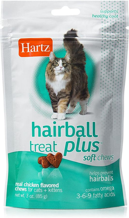 Hartz Hairball Remedy Plus Cat & Kitten Soft Chews - Savory Chicken Flavor