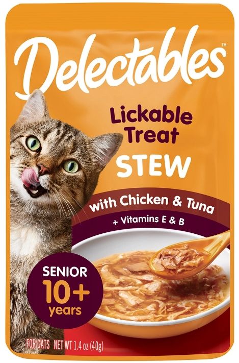 Hartz Delectables Stew Senior Lickable Cat Treats - Chicken & Tuna