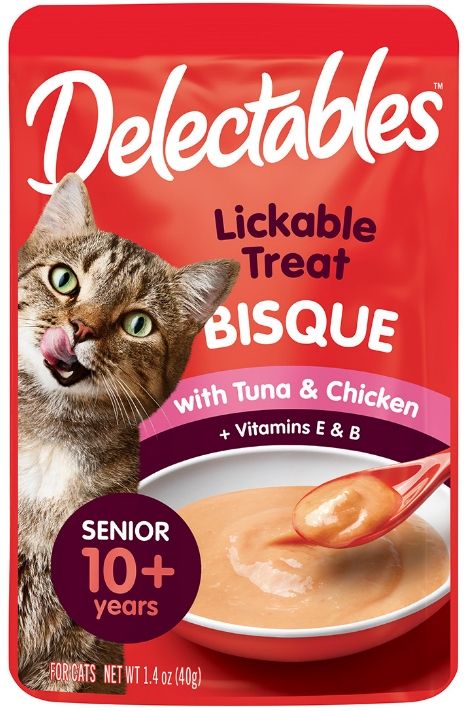 Hartz Delectables Bisque Senior Lickable Cat Treats - Tuna & Chicken