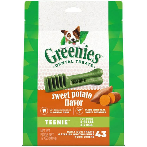 Greenies Dog Dental Treats Sweet Potato, 1ea/Teenie, 43 ct, 12oz.