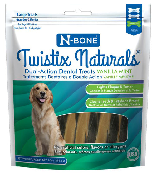 N-Bone Dog Twistix Vanilla Mint Large 10Oz