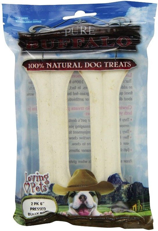 Loving Pets Pure Buffalo Dog Treats - Pressed Bully Bone