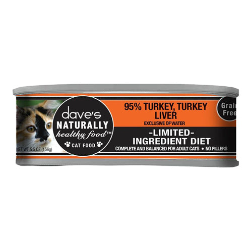 Dave'S Pet Food Cat Grain Free Naturally Healthy 95% Turkey 5.5Oz