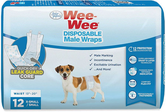 Four Paws Wee Wee Disposable Male Dog Wraps