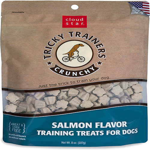 Cloud Star Crunchy Tricky Trainers Salmon Flavor Dog Treats; 8-Oz. Bag