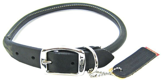 Circle T Pet Leather Round Collar Black