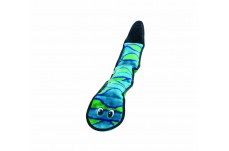 Outward Hound Invincibles Dog Toy Snake 3 Squeakers Blue-Green Large