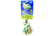 Booda Fresh N Floss 2-Knot Rope Bone Dog Toy Spearmint 2 Knots Rope Bone Green Large