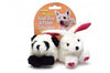 Booda Squatter Panda-Rabbit Small Dog and Puppy Toy Multi-Color Small 2 Pack