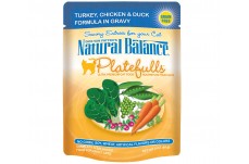 Natural Balance Pet Foods Platefulls Turkey Chicken and Duck Formula in Gravy Cat Wet Food 3 oz 24 Pack