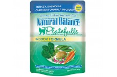 Natural Balance Pet Foods Platefulls Indoor Turkey Salmon and Chicken in Gravy Cat Wet Food 3 oz 24 Pack