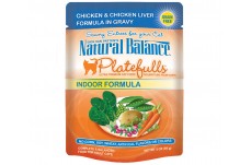 Natural Balance Pet Foods Platefulls Indoor Chicken and Chicken Liver Formula Cat Wet Food 3 oz 24 Pack